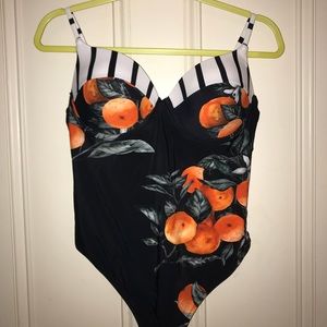NWOT Cupshe Two pattern tangerine one piece